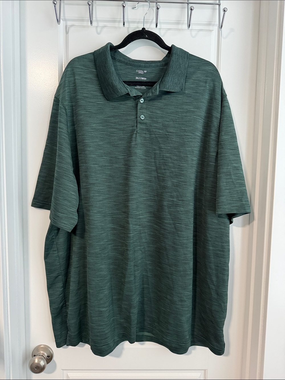 Haggar Dark Green Heathered Polo Shirt
